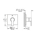 Grohe 19375001 Pressure Balance Valve Trim With Cartridge Chrome