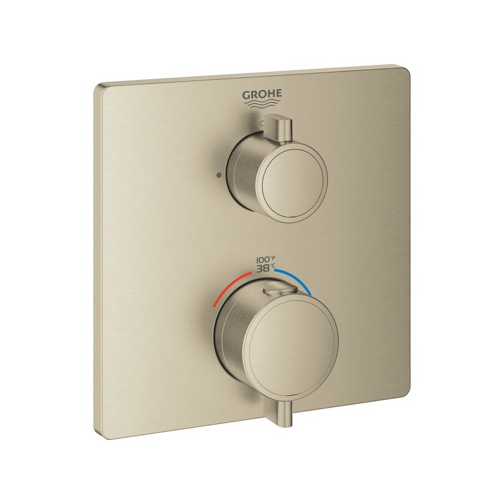 Grohe 24111EN0 Grohtherm Dual Function Thermostatic Trim Brushed Nickel 1