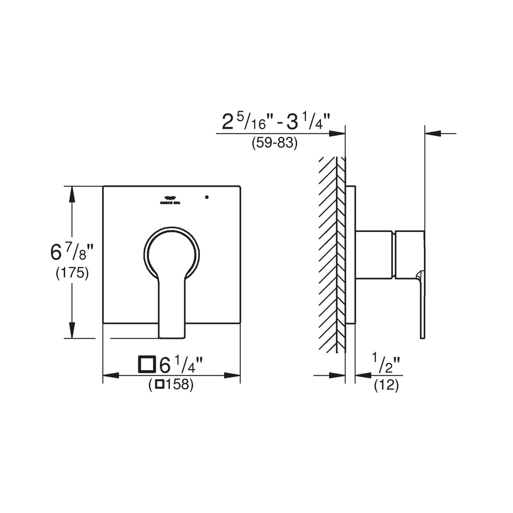 Grohe 19375GN1 Pressure Balance Valve Trim With Cartridge Brushed Cool Sunrise