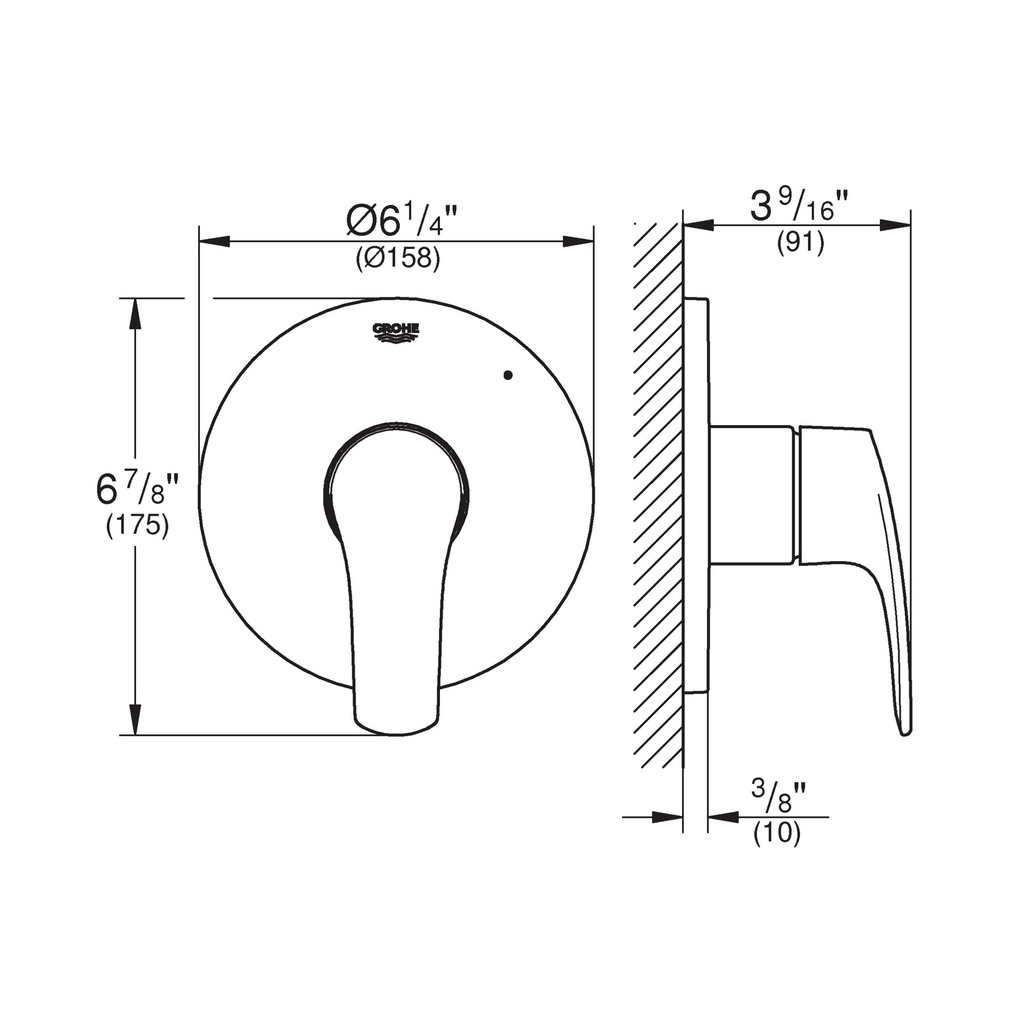 Grohe 19458EN3 Eurosmart Pbv Trimset Shower Us Grohe Brushed Nickel