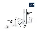 Grohe 195762432 4-Hole Single Handle Deck Mount Roman Tub Faucet With 6.6 L/Min (1.75 Gpm) Hand Shower Matte Black