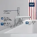Grohe 195762432 4-Hole Single Handle Deck Mount Roman Tub Faucet With 6.6 L/Min (1.75 Gpm) Hand Shower Matte Black
