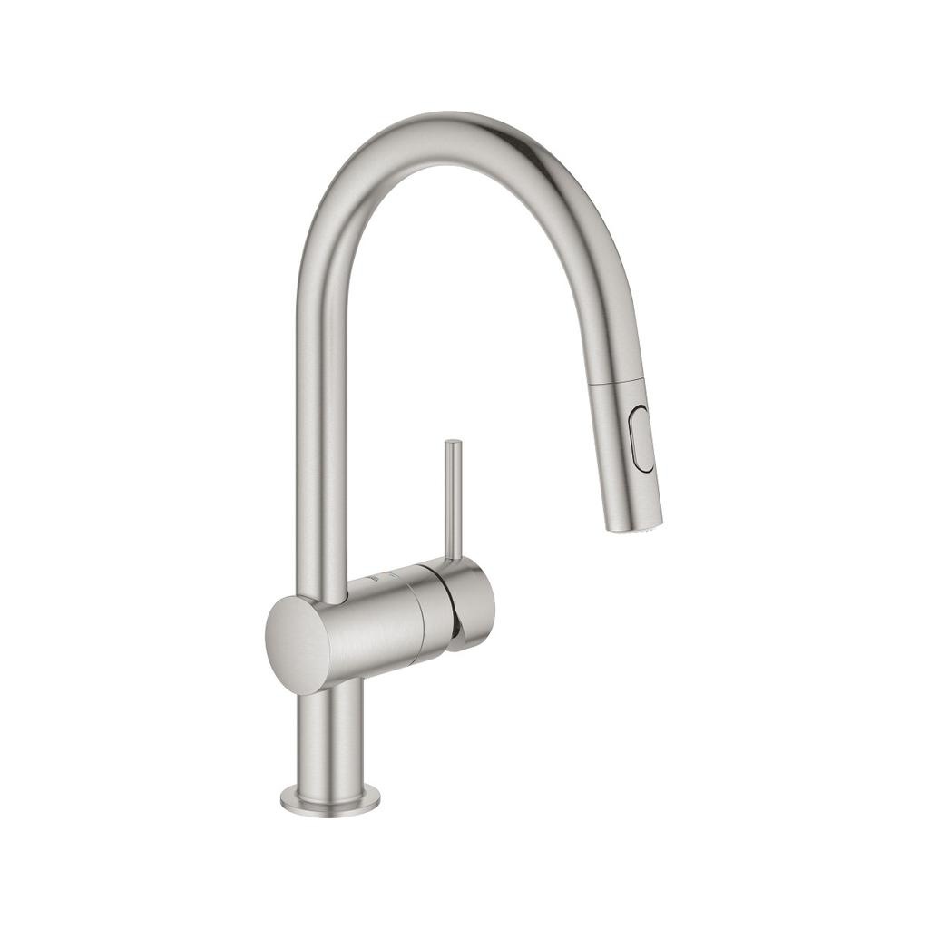 Grohe 31378DC3 Minta Single Handle Kitchen Faucet Super Steel 1