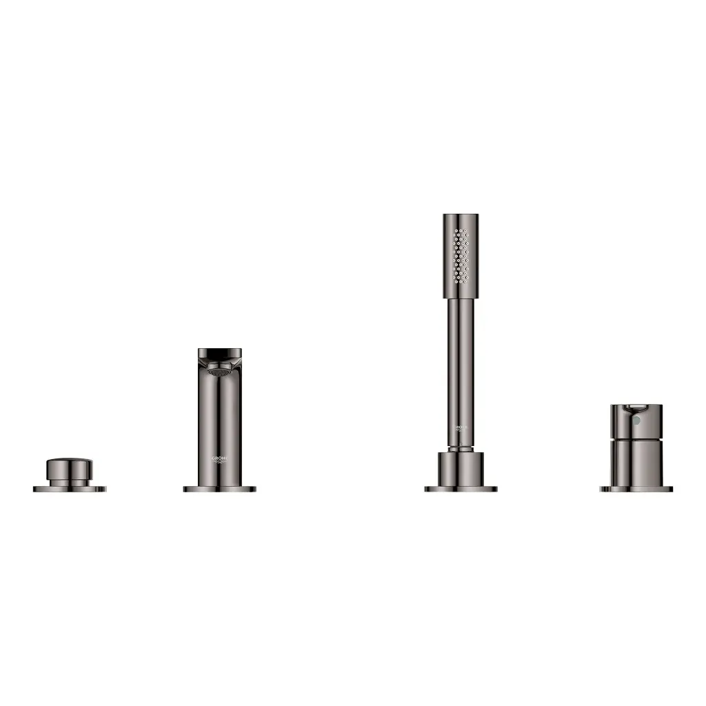 Grohe 19577A01 4-Hole Single-Handle Deck Mount Roman Tub Faucet With 6.6 L/Min (1.75 Gpm) Hand Shower Hard Graphite