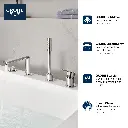 Grohe 19577GN1 4-Hole Single-Handle Deck Mount Roman Tub Faucet With 6.6 L/Min (1.75 Gpm) Hand Shower Brushed Cool Sunrise