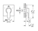 Grohe 19591001 3-Way Diverter Valve Trim Chrome