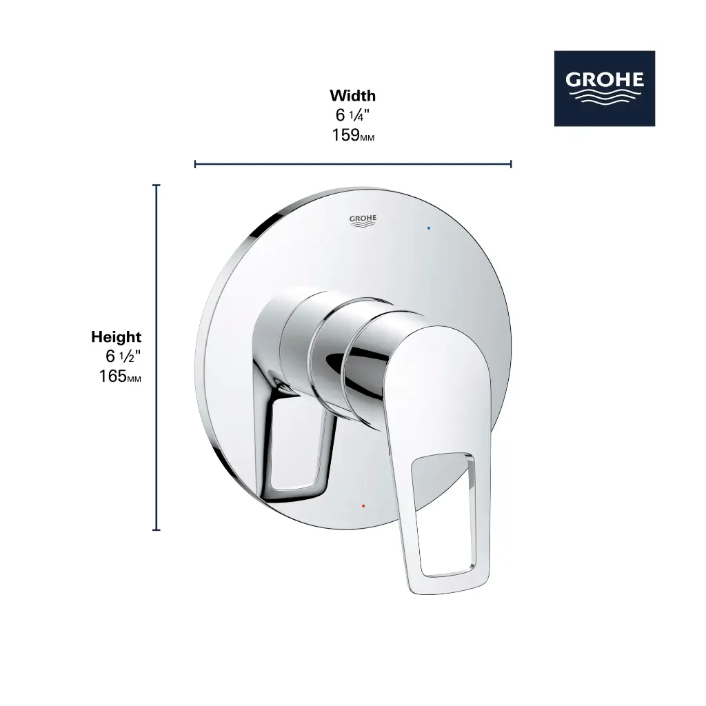 Grohe 19595001 Bauloop Pressure Balance Valve Trim Grohe Chrome