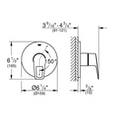 Grohe 19595001 Bauloop Pressure Balance Valve Trim Grohe Chrome