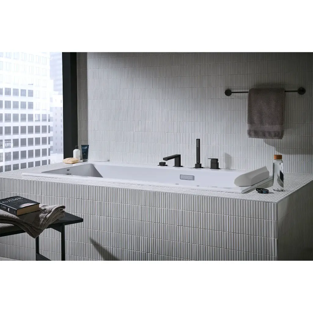 Grohe 198972431 4-Hole Single Handle Deck Mount Roman Tub Faucet With 6.6 L/Min (1.75 Gpm) Hand Shower Matte Black