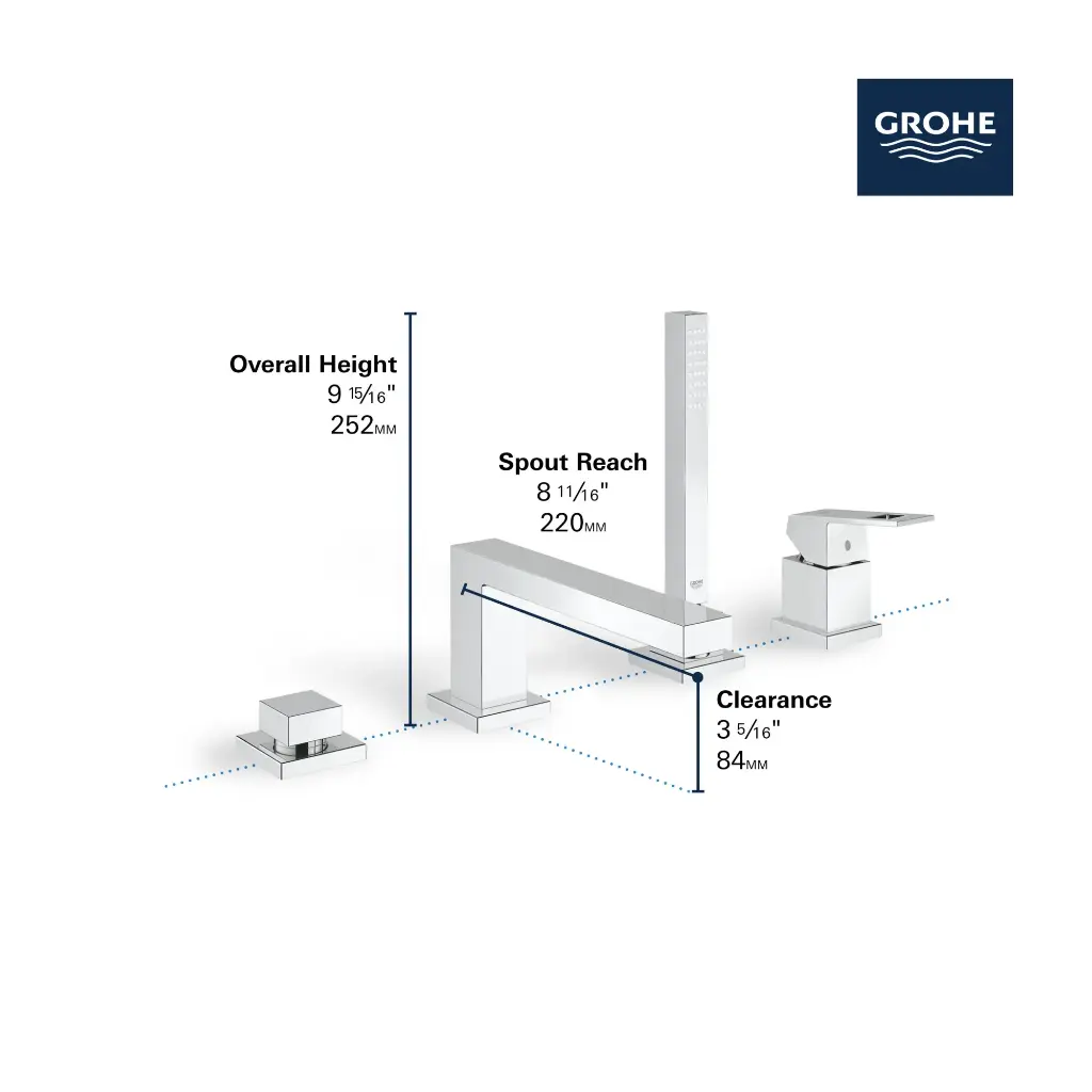 Grohe 19897GN1 Roman Tub Filler With Personal Hand Shower Brushed Cool Sunrise