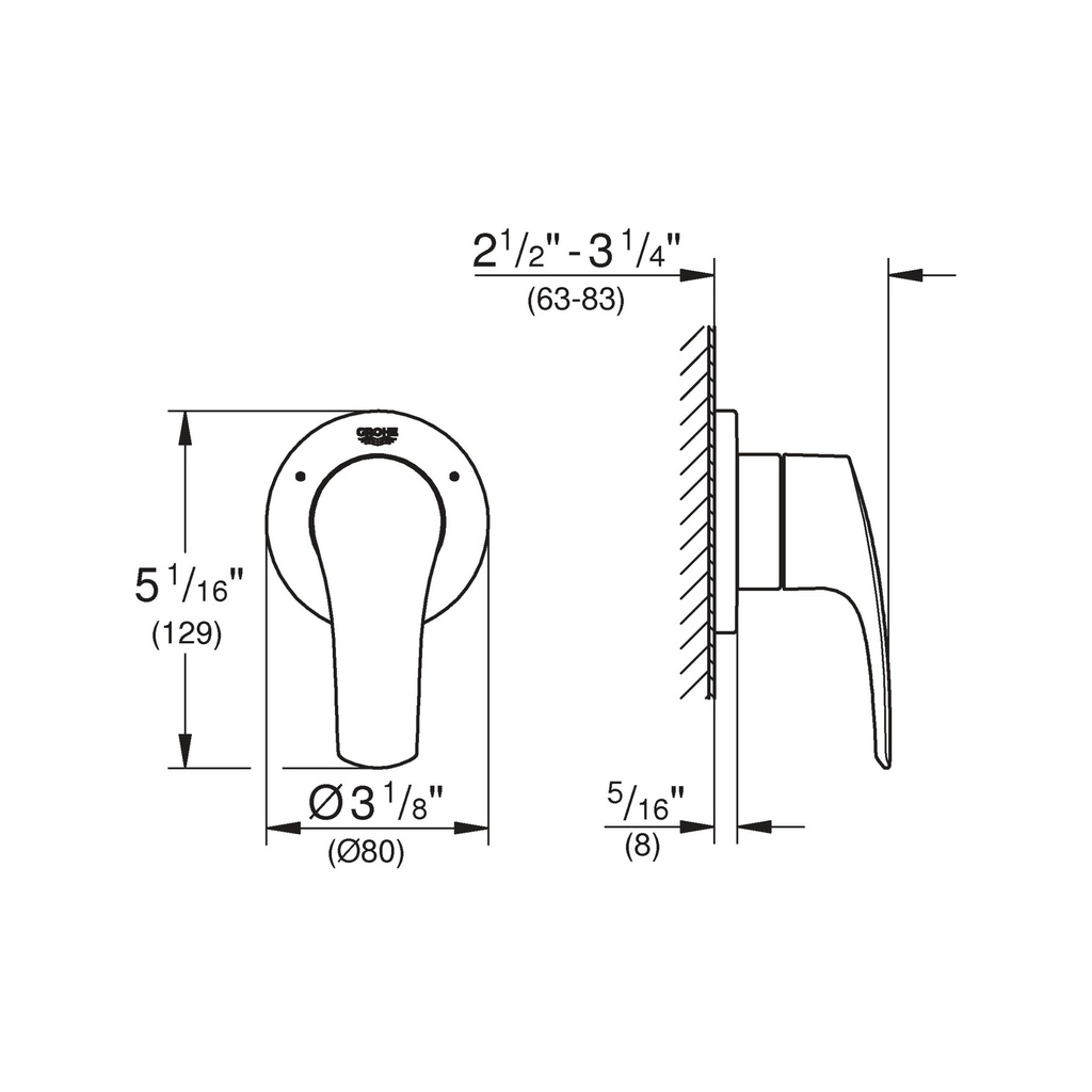 Grohe 19972EN3 Eurosmart 3-Way Diverter Us Grohe Brushed Nickel