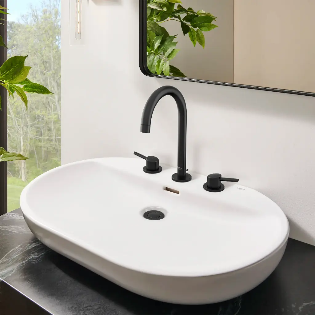 Grohe 20217243A 8" Widespread 2-Handle L-Size Bathroom Faucet 4.5 L/Min (1.2 Gpm) Matte Black