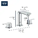 Grohe 20578A0A 8" Widespread 2-Handle M-Size Bathroom Faucet 4.5 L/Min (1.2 Gpm) Hard Graphite