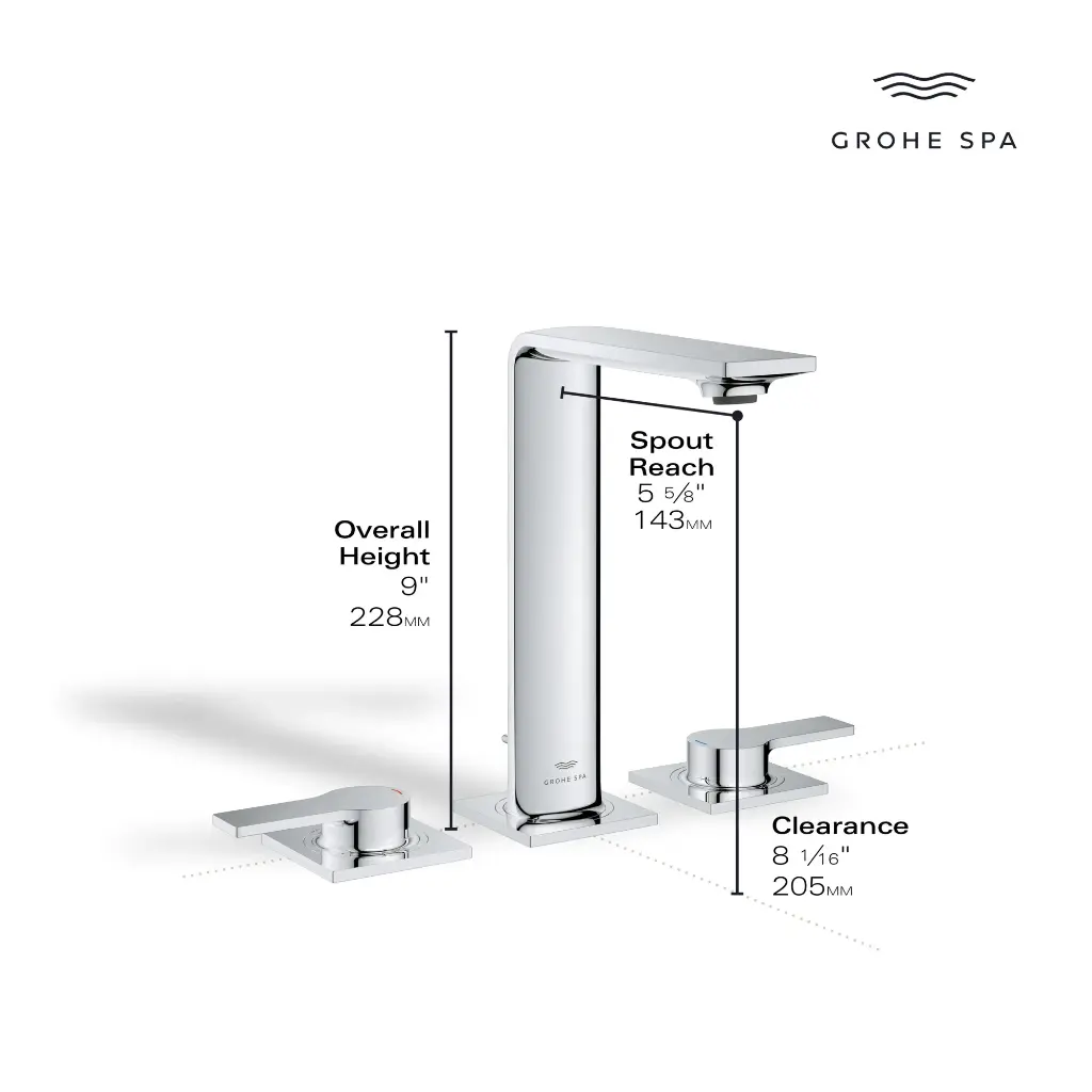 Grohe 205842431 8-Inch Widespread 2-Handle M-Size Bathroom Faucet 1.2 Gpm Matte Black