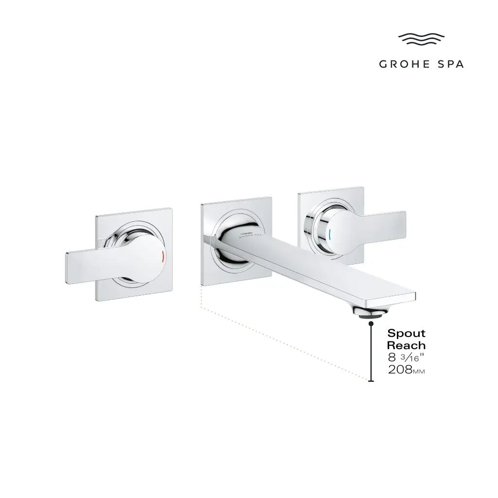 Grohe 20586001 2-Handle Wall Mount Faucet 1.2 Gpm Chrome