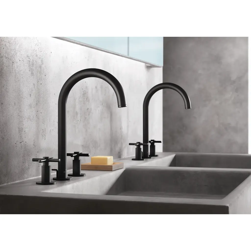 Grohe 206592430 Atrio New 2 Handles 3- Holes L Matte Black