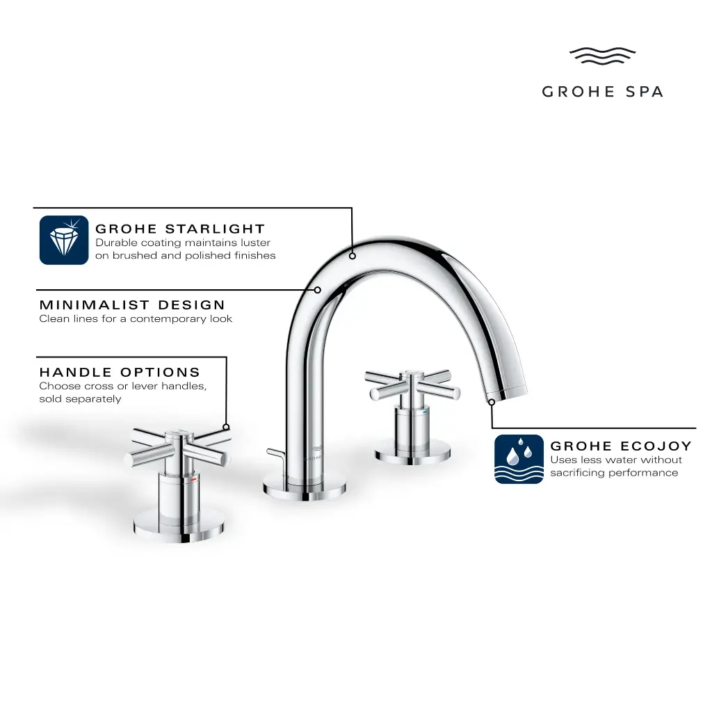 Grohe 20660GN0 Atrio New 2 Handles Basin 3- Holes M Brushed Cool Sunrise