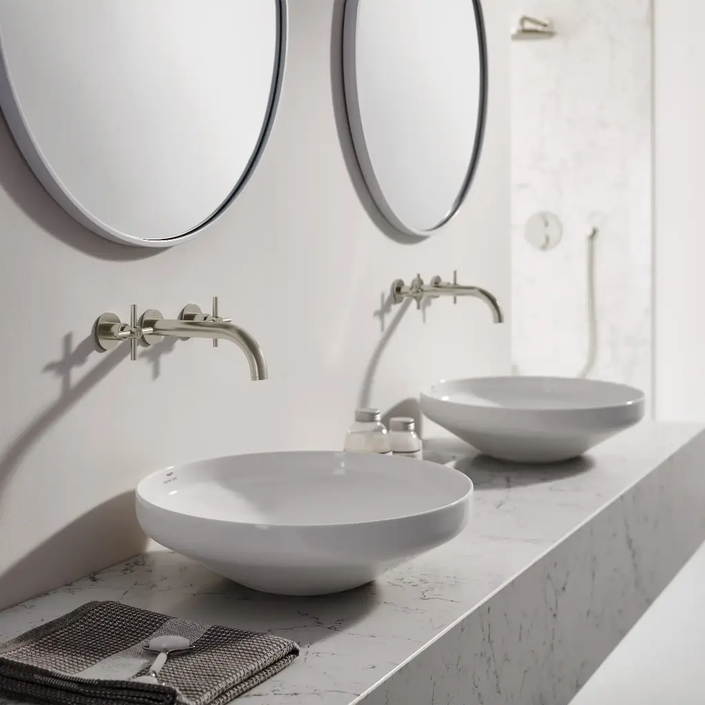 Grohe 20663En0 2-Handle Wall Mount Faucet 1.2 Gpm Brushed Nickel