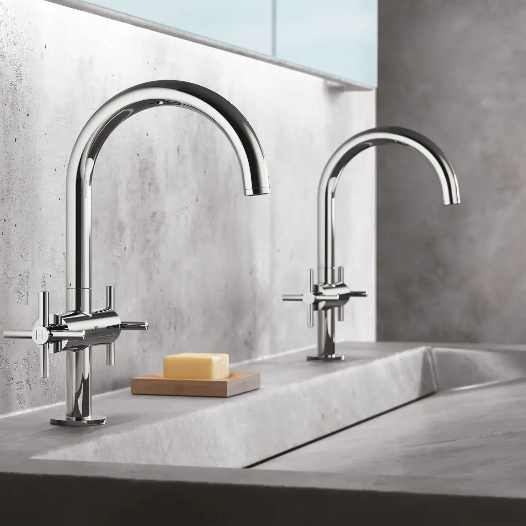 Grohe 21146000 Single Hole Two-Handle L-Size Bathroom Faucet 1.2 Gpm Chrome