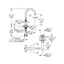Grohe 21146000 Single Hole Two-Handle L-Size Bathroom Faucet 1.2 Gpm Chrome
