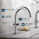 Grohe 21148000 Single Hole Two-Handle M-Size Bathroom Faucet 1.2 Gpm Chrome