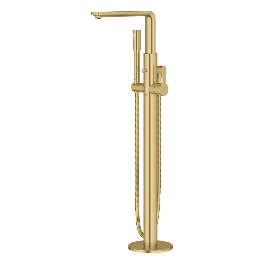 Grohe 23792GN1 Lineare Single-Handle Freestanding Tub Faucet With 6.6 L/Min (1.75 Gpm) Hand Shower Brushed Cool Sunrise