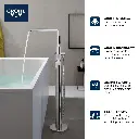 Grohe 23792GN1 Lineare Single-Handle Freestanding Tub Faucet With 6.6 L/Min (1.75 Gpm) Hand Shower Brushed Cool Sunrise
