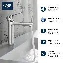 Grohe 23794GNA Single Hole Single-Handle S-Size Bathroom Faucet 1.2 Gpm Brushed Cool Sunrise