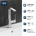 Grohe 23825A0A Single Hole Single-Handle L-Size Bathroom Faucet 4.5 L/Min (1.2 Gpm) Hard Graphite