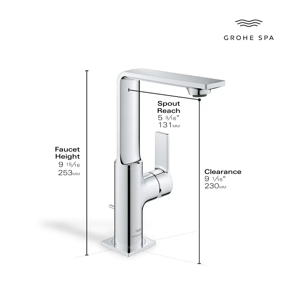 Grohe 238582431 Single-Hole Single Handle L-Size Bathroom Faucet 1.2 Gpm Matte Black