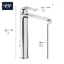 Grohe 238692430 Single Hole Single-Handle Deck Mount Vessel Sink Faucet 4.5 L/Min (1.2 Gpm) Matte Black