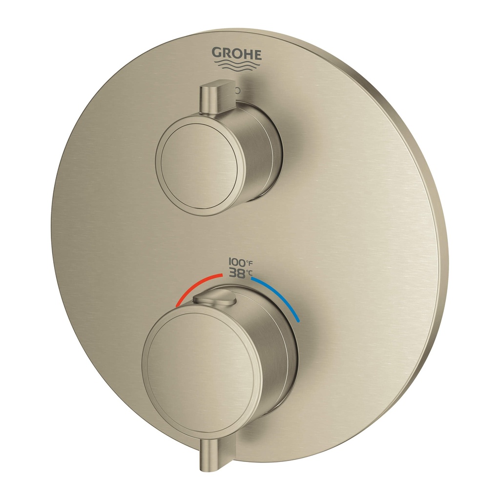 Grohe 24107GN0 Single Function 2-Handle Thermostatic Valve Trim Brushed Cool Sunrise