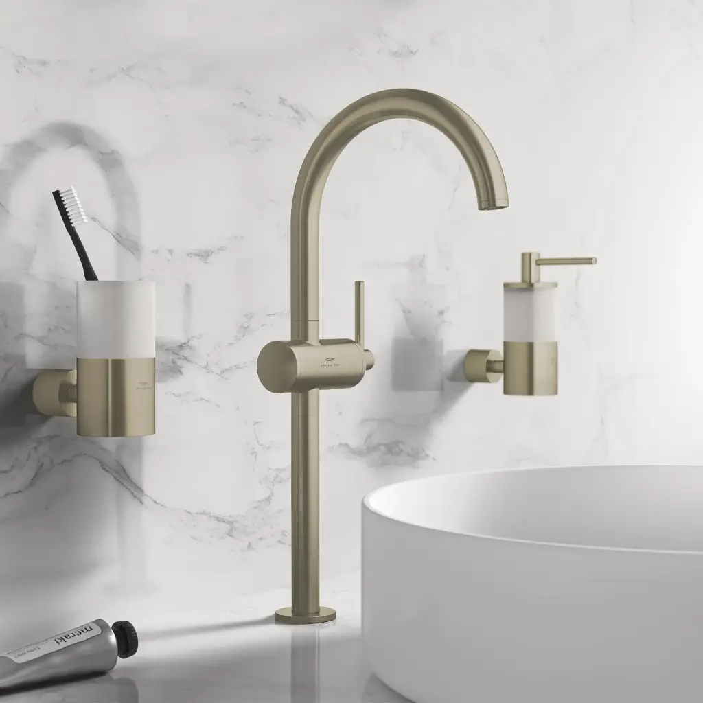 Grohe 24352En0 Single Hole Single Handle Xl-Size Bathroom Faucet 1.2 Gpm Brushed Nickel