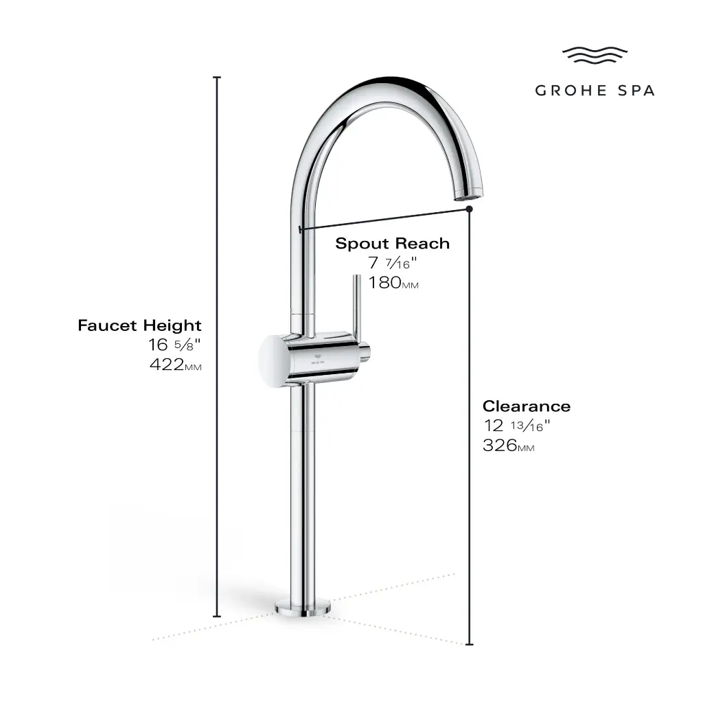 Grohe 24352En0 Single Hole Single Handle Xl-Size Bathroom Faucet 1.2 Gpm Brushed Nickel