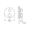 Grohe 24360En0 Single Function 2-Handle Thermostatic Valve Trim Brushed Nickel