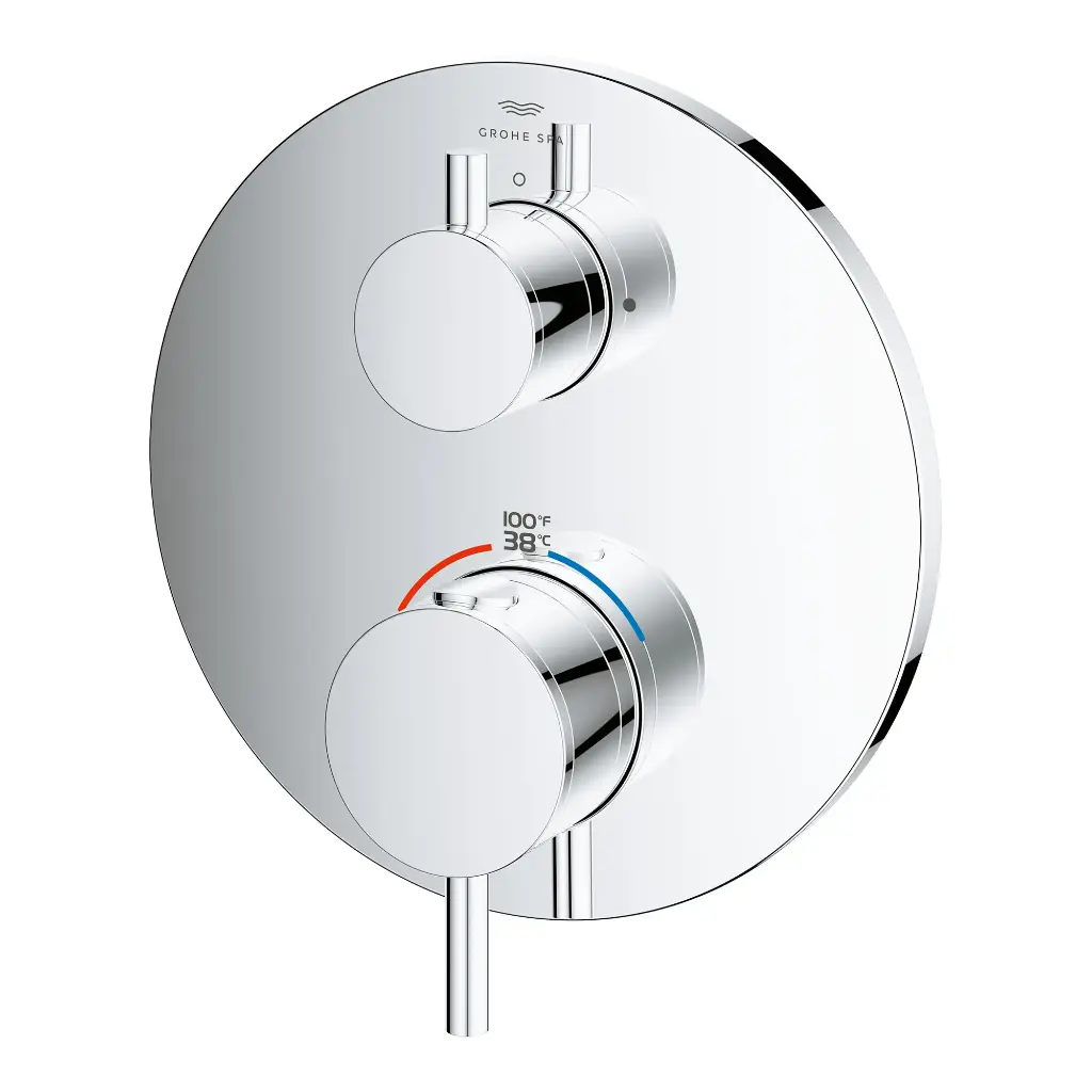 Grohe 24361000 Dual Function 2-Handle Thermostatic Valve Trim Chrome