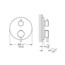 Grohe 24361000 Dual Function 2-Handle Thermostatic Valve Trim Chrome