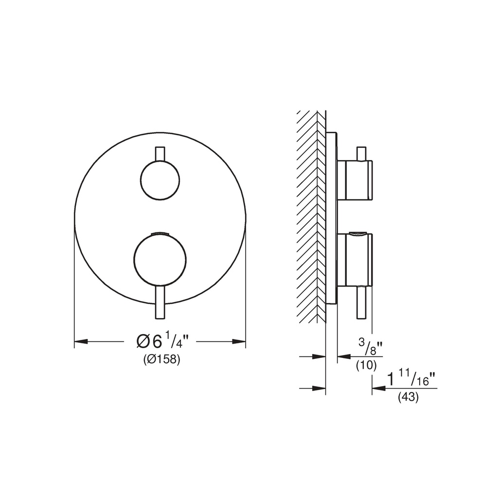 Grohe 243612430 Atrio New Thm Trimset Rapido Bath Us Matte Black