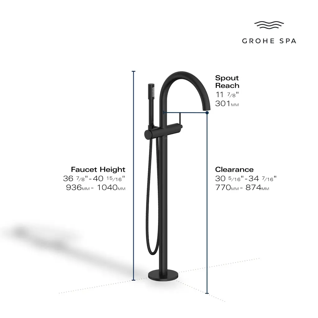 Grohe 24368000 Atrio New One Hand Mixer Bath Freestanding Chrome