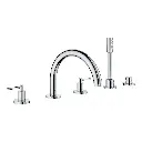 Grohe 25274000 5-Hole 2-Handle Deck Mount Roman Tub Faucet With 1.75 Gpm Hand Shower Chrome