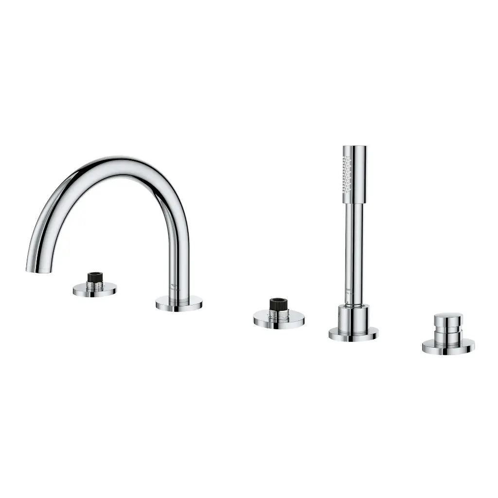 Grohe 25274000 5-Hole 2-Handle Deck Mount Roman Tub Faucet With 1.75 Gpm Hand Shower Chrome