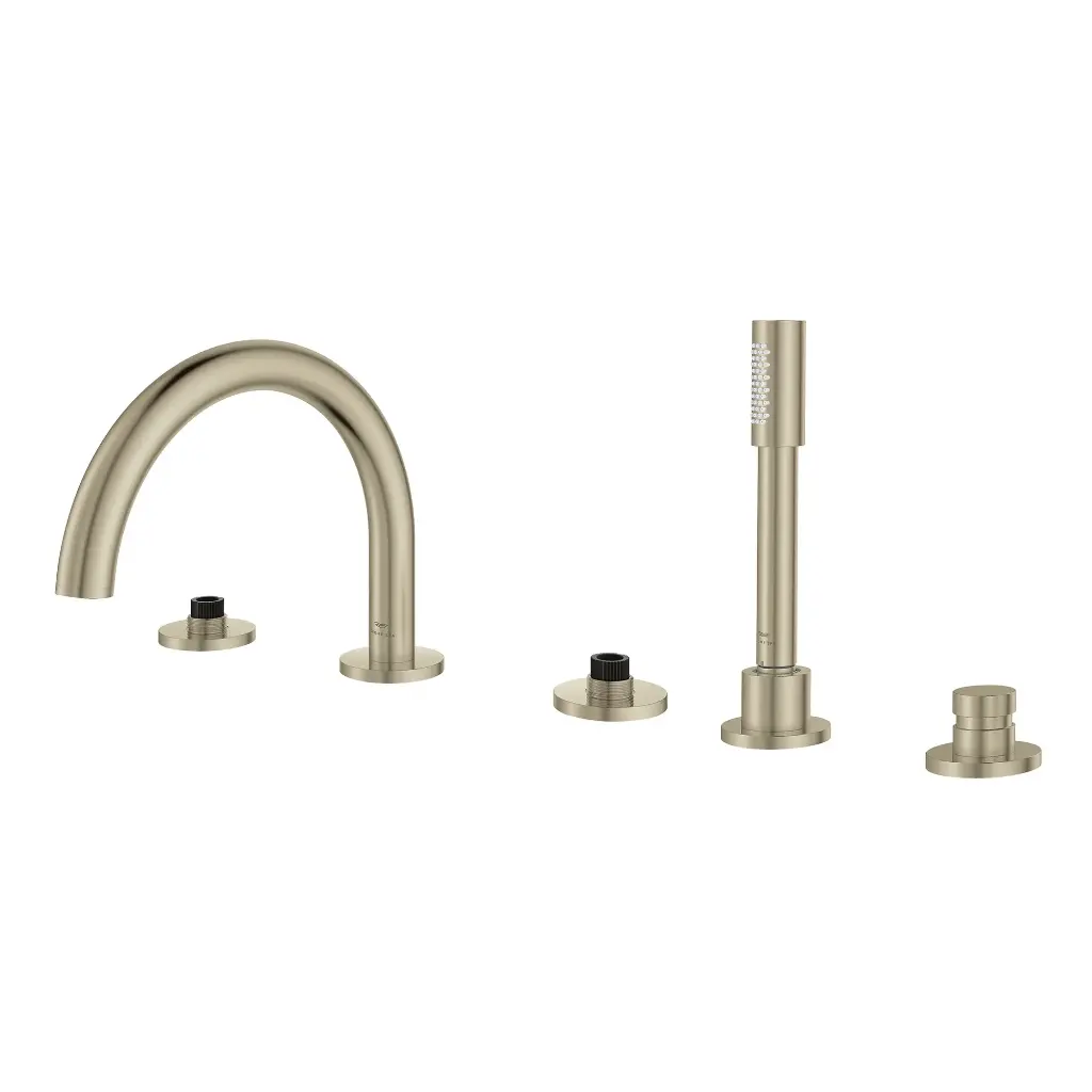 Grohe 25274En0 5-Hole 2-Handle Deck Mount Roman Tub Faucet With 1.75 Gpm Hand Shower Brushed Nickel