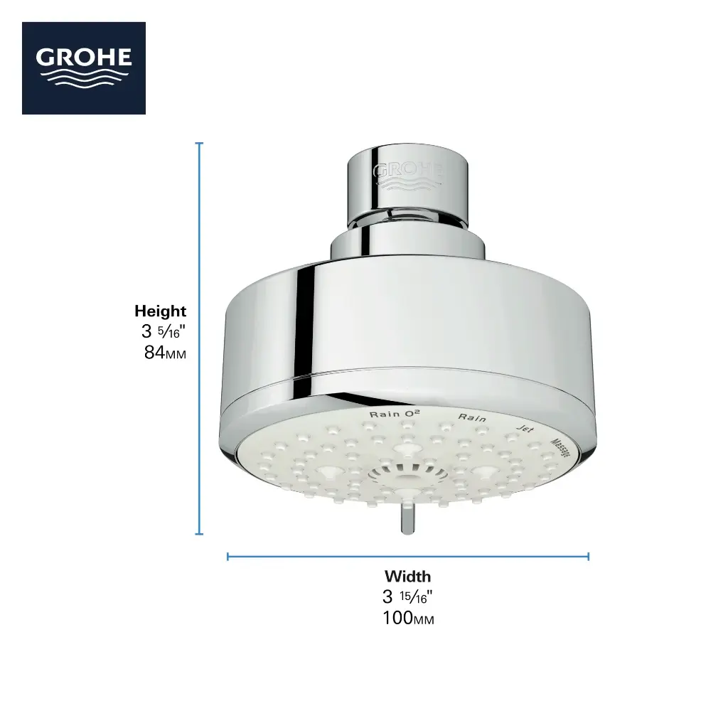 Grohe 260432431 Tempesta Cosmopolitan 100 Shower Head 4 Sprays 1.75gpm Matte Black