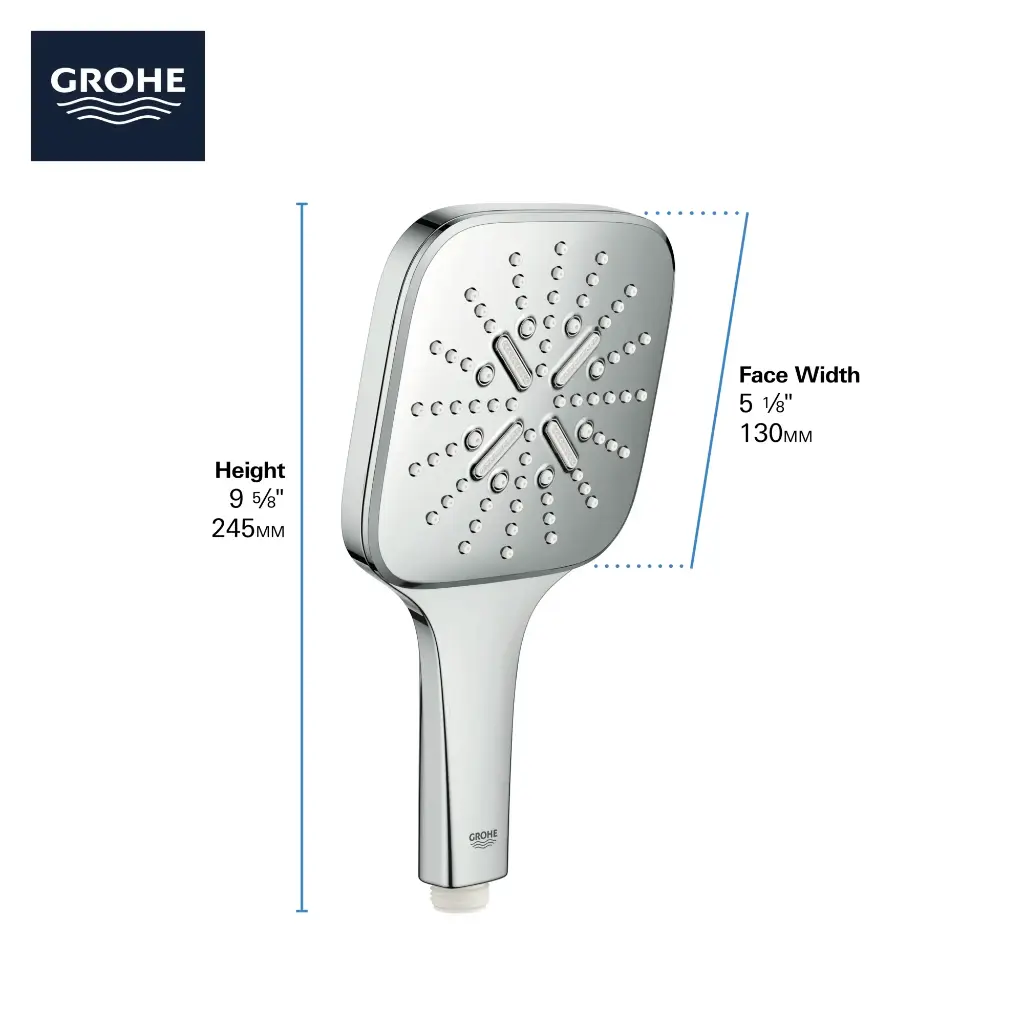 Grohe 26552En0 Rainshower Smartactive Handshower Square Brushed Nickel
