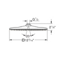 Grohe 26570A00 310 Mono Shower Head 12" 1 Spray 6.6 L/Min (1.75 Gpm) Hard Graphite