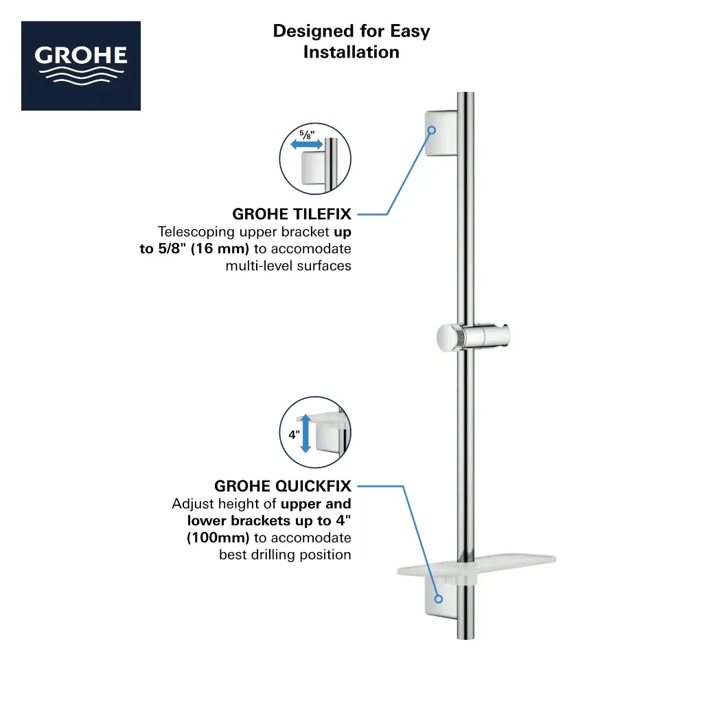 Grohe 266032430 Rainshower 36" Shower Bar Matte Black