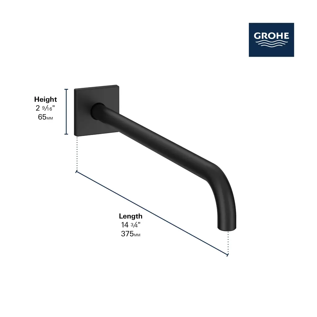 Grohe 26632A00 15" Square Shower Arm Hard Graphite
