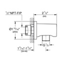 Grohe 266352430 Rainshower Shower Wall Union 1/2" Matte Black