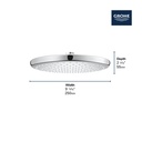 Grohe 26715000 Tempesta 250 Showerhead - Round, 1.75Gpm Grohe Chrome