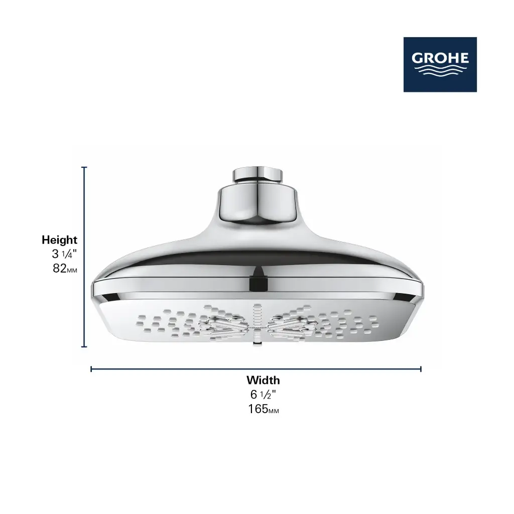 Grohe 26797EN0 Shower Head 6-1/2" 3 Sprays 1.75Gpm Brushed Nickel